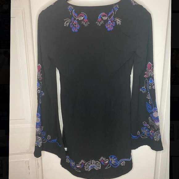 Free People Black Bell Sleeve Dress - Picture 2 of 3